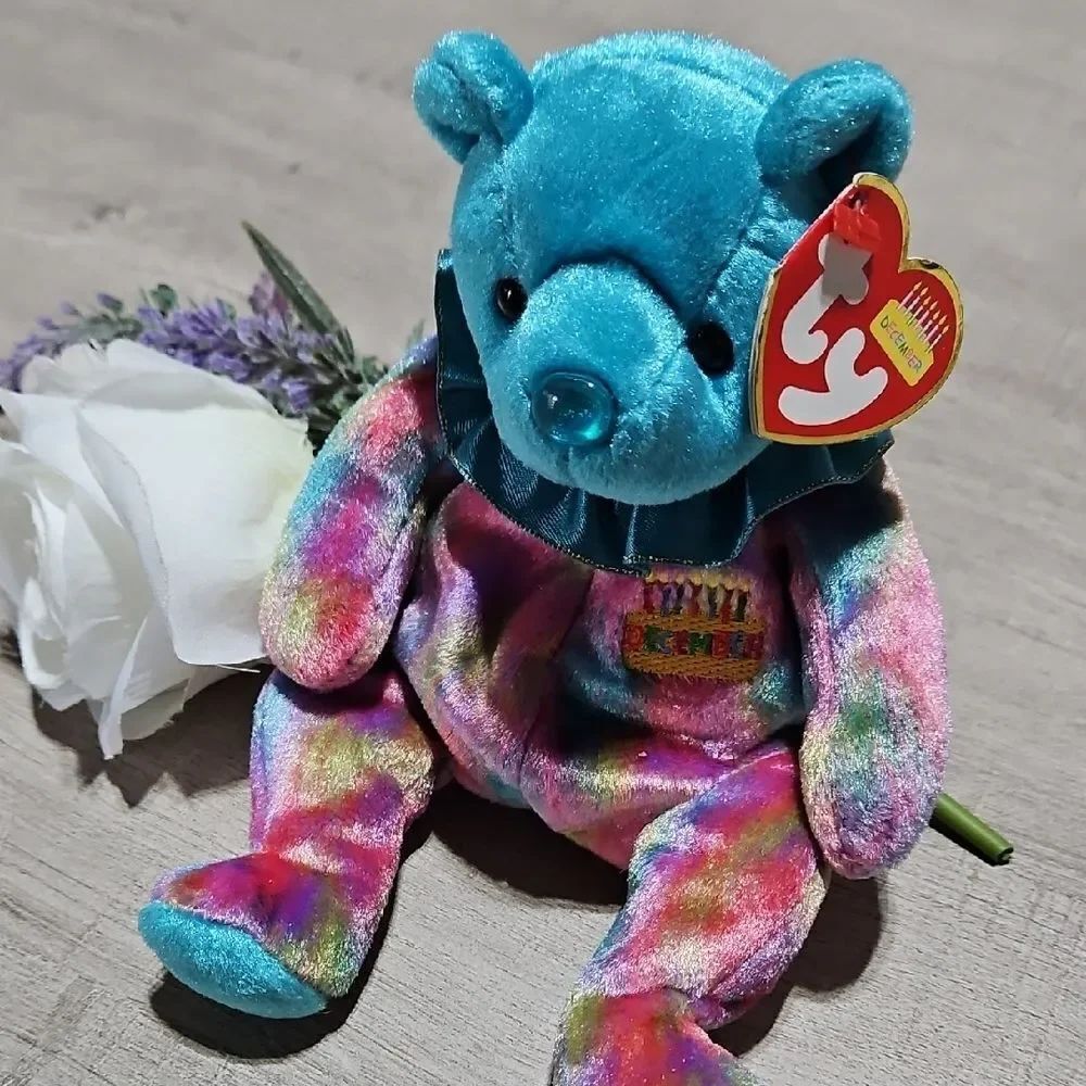 Ty  Multicolored Tie-Dye December Birthday Bear